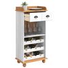 vidaXL Mobile per vino ASKIM Bianco con Top al Miele 57 x 37 x 114 cm
