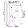 vidaXL Comodino Bianca 40x35x61,5 cm in Legno Massello di Pino