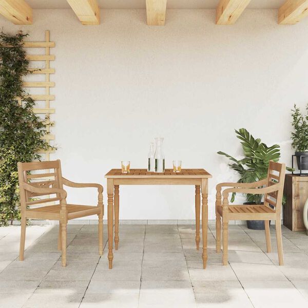 vidaXL Set da Pranzo per Giardino 3 pz in Legno Massello di Teak