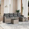 vidaXL Set Divano da Giardino 6 pz con Cuscini Grigio in Polyrattan