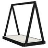 vidaXL Giroletto per Bambini Nero 70x140 cm in Legno Massello di Pino