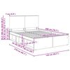 vidaXL Struttura del letto Grigio Sonoma 140 x 200 cm Pino massello