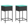 vidaXL Sgabelli da giardino con Cuscini 2 pz in Polyrattan Nero
