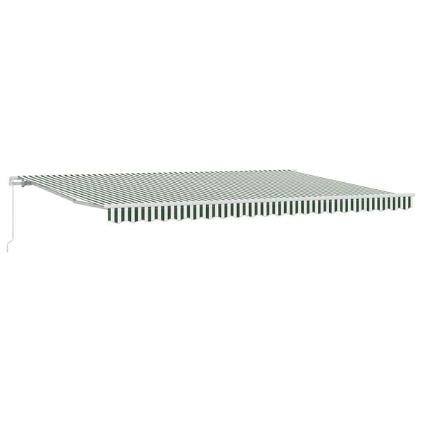 vidaXL Tenda Retrattile Rigato Verde e Bianco 500 &times; 300 cm