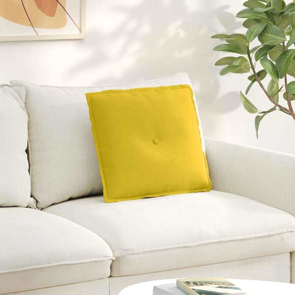 vidaXL Cuscino per Schiena Giallo 50 x 45 cm Tessuto in Cords