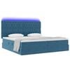 vidaXL Letto con contenitore e LED Blu Scuro 200 x 200 cm Velluto