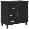 vidaXL Mobile da bagno con lavabo con cassetto Nero 60 x 35 x 60 cm