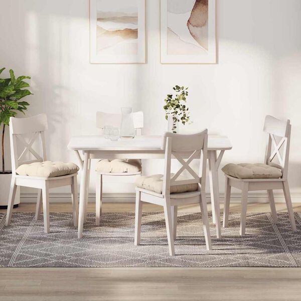 vidaXL Cuscini per Seduta 4 pcs Beige 40 x 40 cm Tessuto in Microfibra