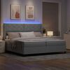 vidaXL Letto a Sorgente LED Grigio chiaro 200 x 200 cm Tessuto