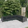 vidaXL Divani da Giardino 6 pz con Cuscini in Polyrattan Grigio Scuro