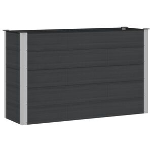 vidaXL Letto rialzato da giardino Nero 150 x 50 x 91 cm