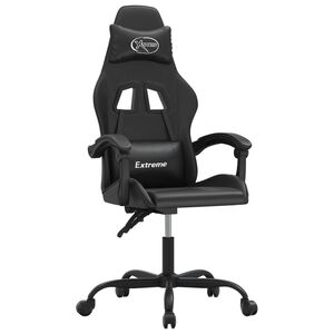 vidaXL Sedia da Gaming Girevole Nera in Similpelle