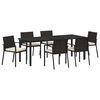 vidaXL Set da Pranzo per Giardino 7 pz Nero