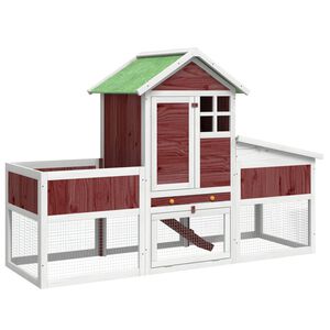 vidaXL Conigliera Moka 170x63x113 cm in Legno Massello di Pino