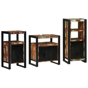 vidaXL Set di mobili per il bagno 3 pz Multicolore e nero