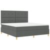 vidaXL Letto a molle con materasso Grigio scuro 180 x 200 cm Tessuto