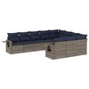 vidaXL Set Divani da Giardino 10 pz con Cuscini Grigio in Polyrattan