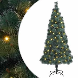 vidaXL Albero di Natale artificiale preilluminato Verde 180 cm PET