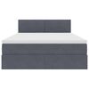 vidaXL Letto con contenitore e LED Grigio scuro 140 x 190 cm Velluto