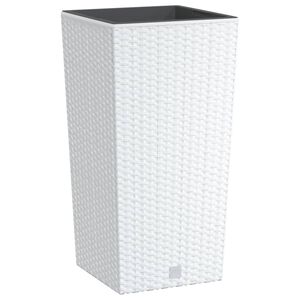 vidaXL Fioriera con Interno Rimovibile Bianca 11 / 26,5 L in PP Rattan