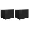 vidaXL Comodini 2 pz Nero Lucido 40x30x30 cm in Legno Multistrato