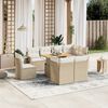 vidaXL Set Divano da Giardino 9 pz con Cuscini Beige in Polyrattan