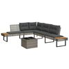 vidaXL Set Divani da Giardino 2 pz con Cuscini Grigio Polyrattan Vetro