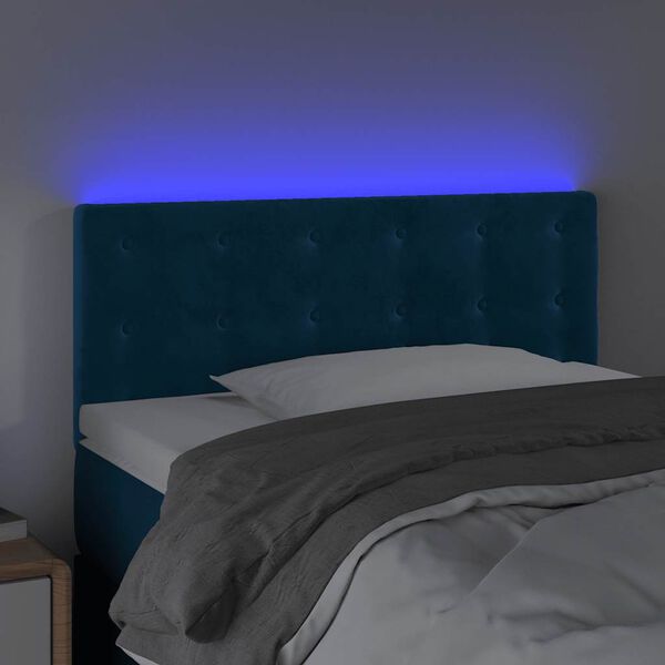 vidaXL Testiera a LED Blu Scuro 80x5x78/88 cm in Velluto