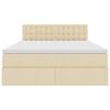 vidaXL Letto con contenitore e materasso Crema 140 x 190 cm