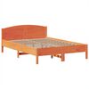 vidaXL Letto Libreria senza Materasso Marrone Cera 160x200 cm in Pino