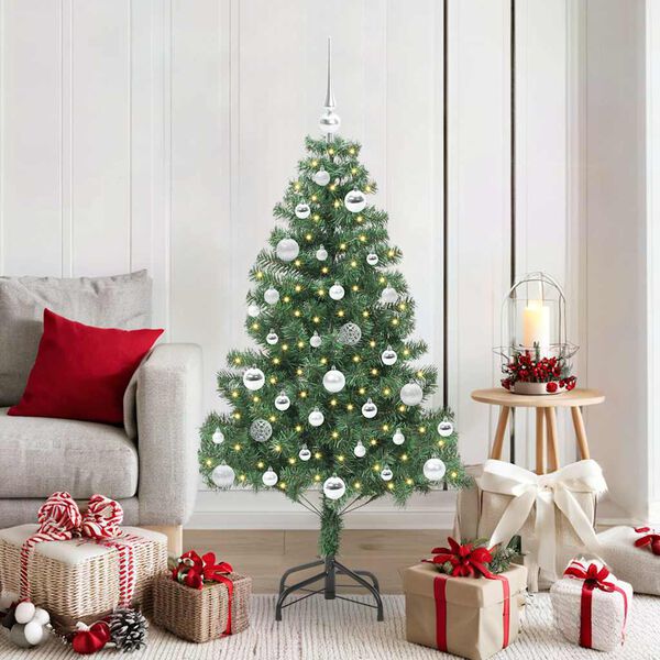 vidaXL Albero di Natale con 150 LED con supporto Verde 150 cm PVC