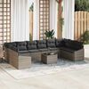 vidaXL Set di divani con cuscino 11 pcs Grigio polyrattan