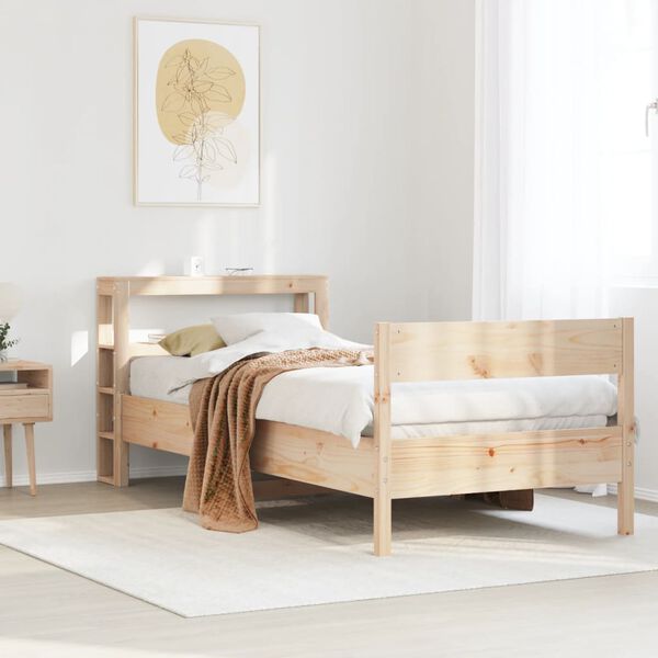 vidaXL Letto senza Materasso 75x190 cm in Legno Massello Pino