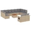 vidaXL Set Divano da Giardino 13 pz con Cuscini Beige Misto Polyrattan