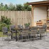 vidaXL Set da Pranzo per Giardino con cuscino 9 pcs Grigio polyrattan