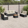 vidaXL Set Divani da Giardino con Cuscini 8 pz Nero in Polyrattan