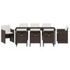 vidaXL Set da Pranzo per Giardino 9 pcs Marrone polyrattan