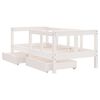 vidaXL Giroletto Bambini con Cassetti Bianco 70x140cm Massello di Pino