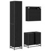 vidaXL Set di mobili per il bagno 3 pcs Rovere Nero Legno multistrato