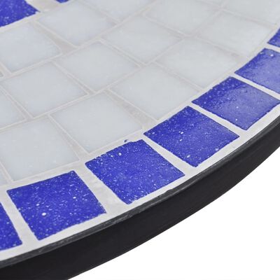 vidaXL Set da Bistrot 3 pz in Piastrelle di Ceramica Blu e Bianco