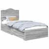 vidaXL Struttura del letto con cassetto Grigio Sonoma 90 x 190 cm