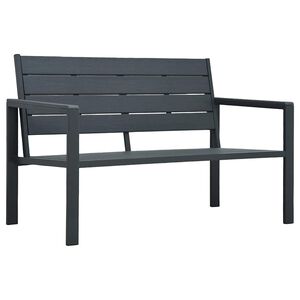 vidaXL Panchina da Giardino 120 cm in HDPE Grigia con Aspetto Legno