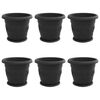 vidaXL Vasi per Piante 6 pcs Nero &Oslash; 34 x 28 cm Plastica