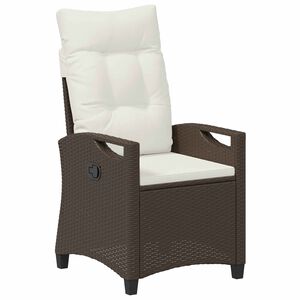 vidaXL Sedia da giardino reclinabile Marrone e Crema 56 x 60 x 112 cm