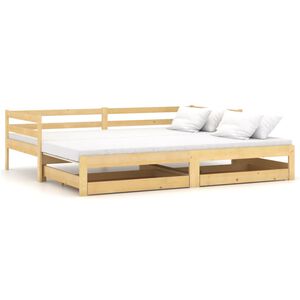 vidaXL Dormeuse Estraibile 2x(90x200) cm in Legno Massello di Pino