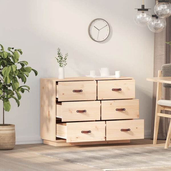 vidaXL Credenza 100x40x75 cm in Legno Massello di Pino
