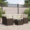 vidaXL Set Divano da Giardino 7pz con Cuscini Marrone in Polyrattan