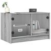 vidaXL Mobile Porta TV con Ante in Vetro Grigio Sonoma 68x37x42 cm
