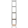 vidaXL Scaffali 5 Ripiani 3 pz Argento in Acciaio e Legno Multistrato