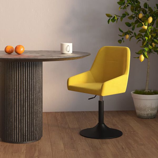 vidaXL Sgabello da Bar Giallo Senape in Velluto